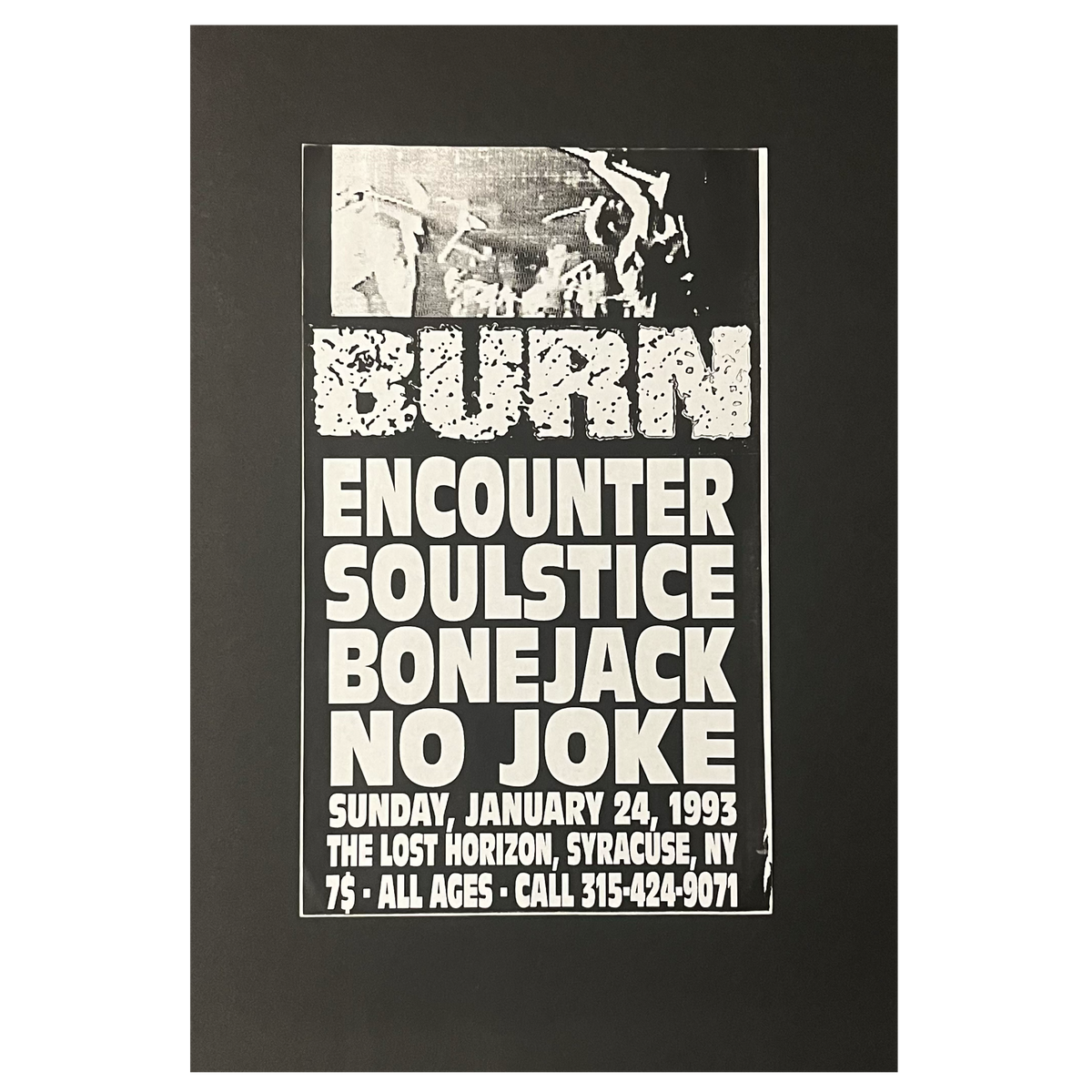 Vintage Burn Encounter Soulstice Bonejack No Joke &quot;The Lost Horizon&quot; Show Poster