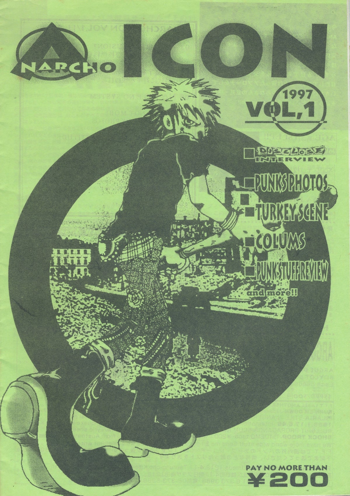 Vintage Anarcho Icon &quot;Japanese Anarcho Punk&quot; Fanzine Issues 1-4 + Vol. 4.5