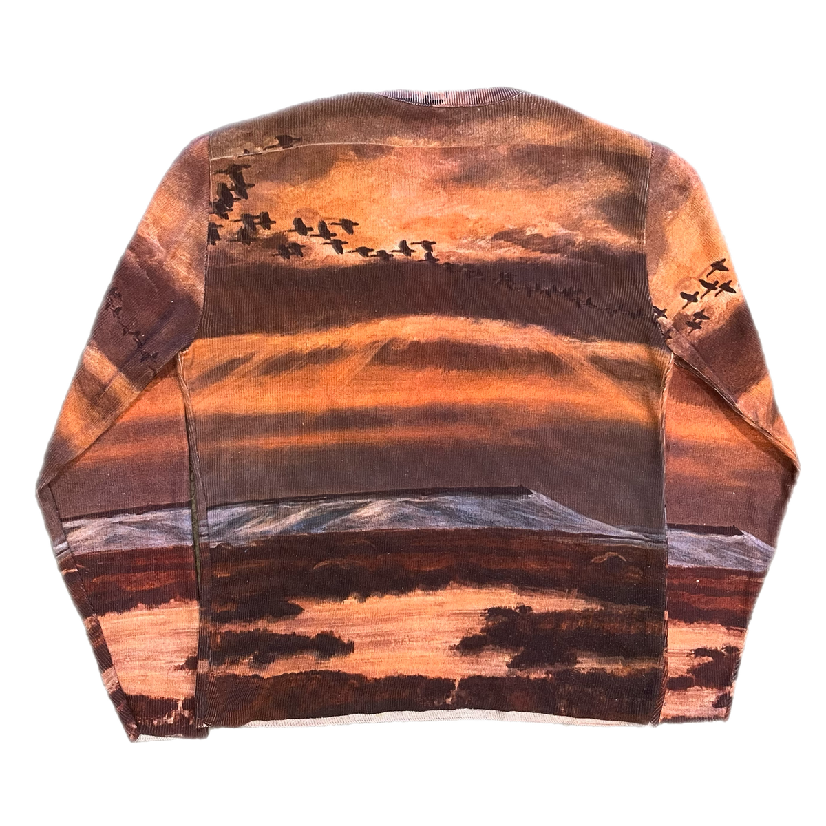 Vintage All Over Print &quot;Sea&quot; Long Sleeve Knit