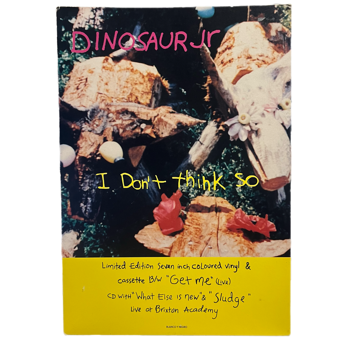 Vintage Dinosaur Jr &quot;I Don&#39;t Think So&quot; Blanco Y Negro Promotional Standee