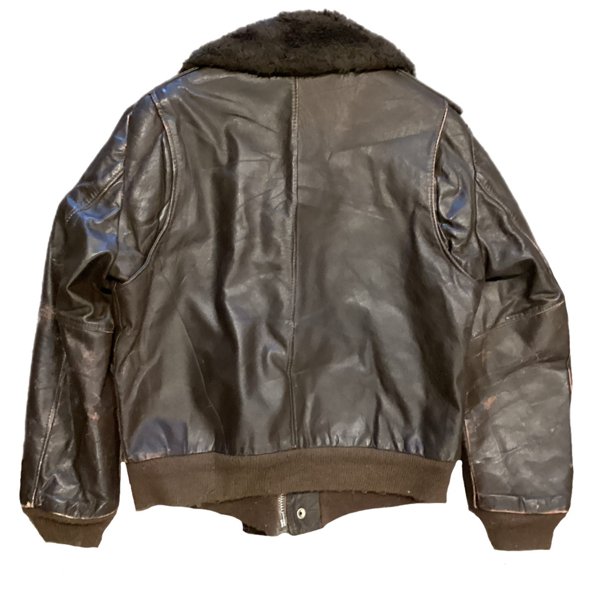 Vintage Excelled "Brown" Shearling Leather Aviator Jacket - jointcustodydc
