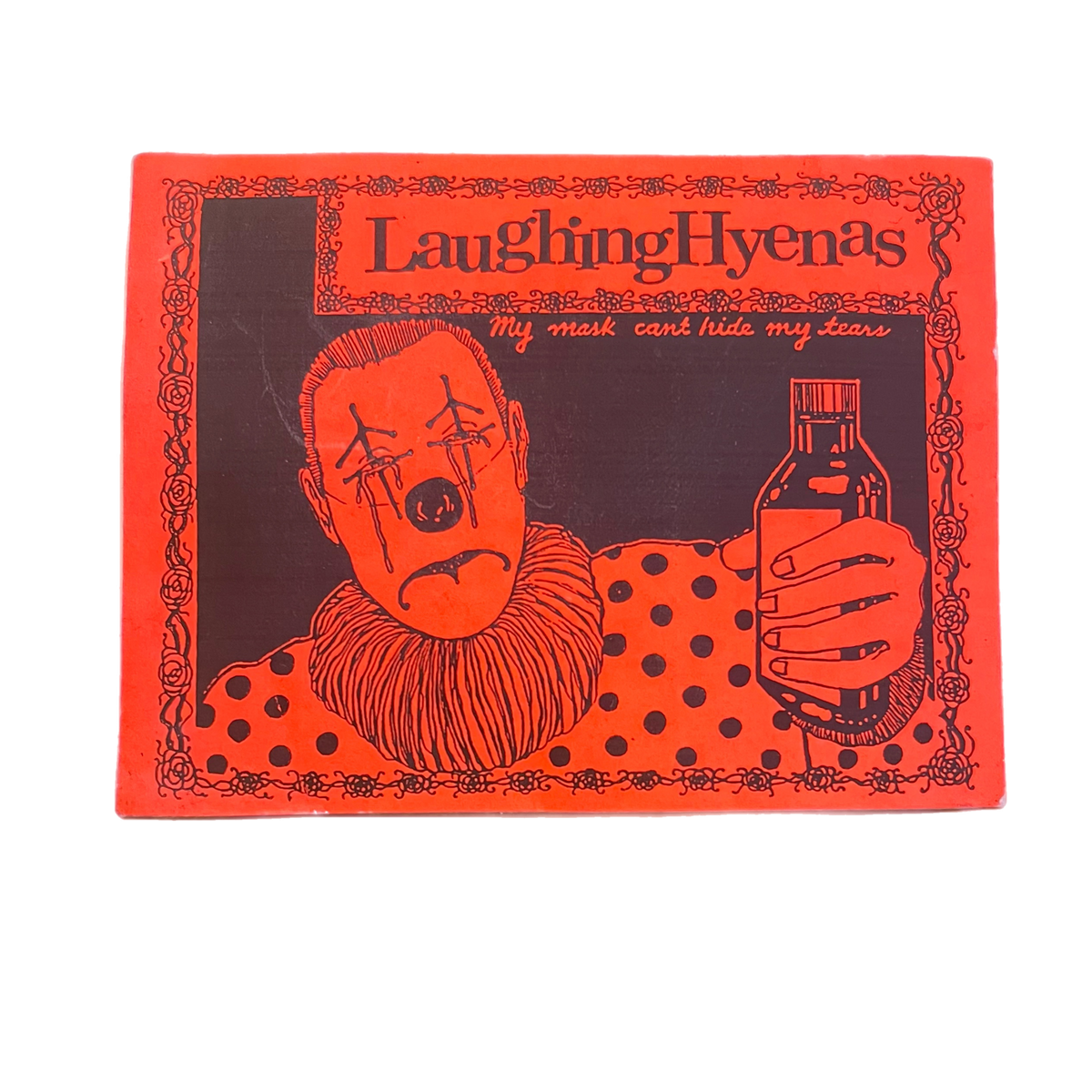 Vintage Laughing Hyenas &quot;My Mask Can&#39;t Hide My Tears&quot; Sticker