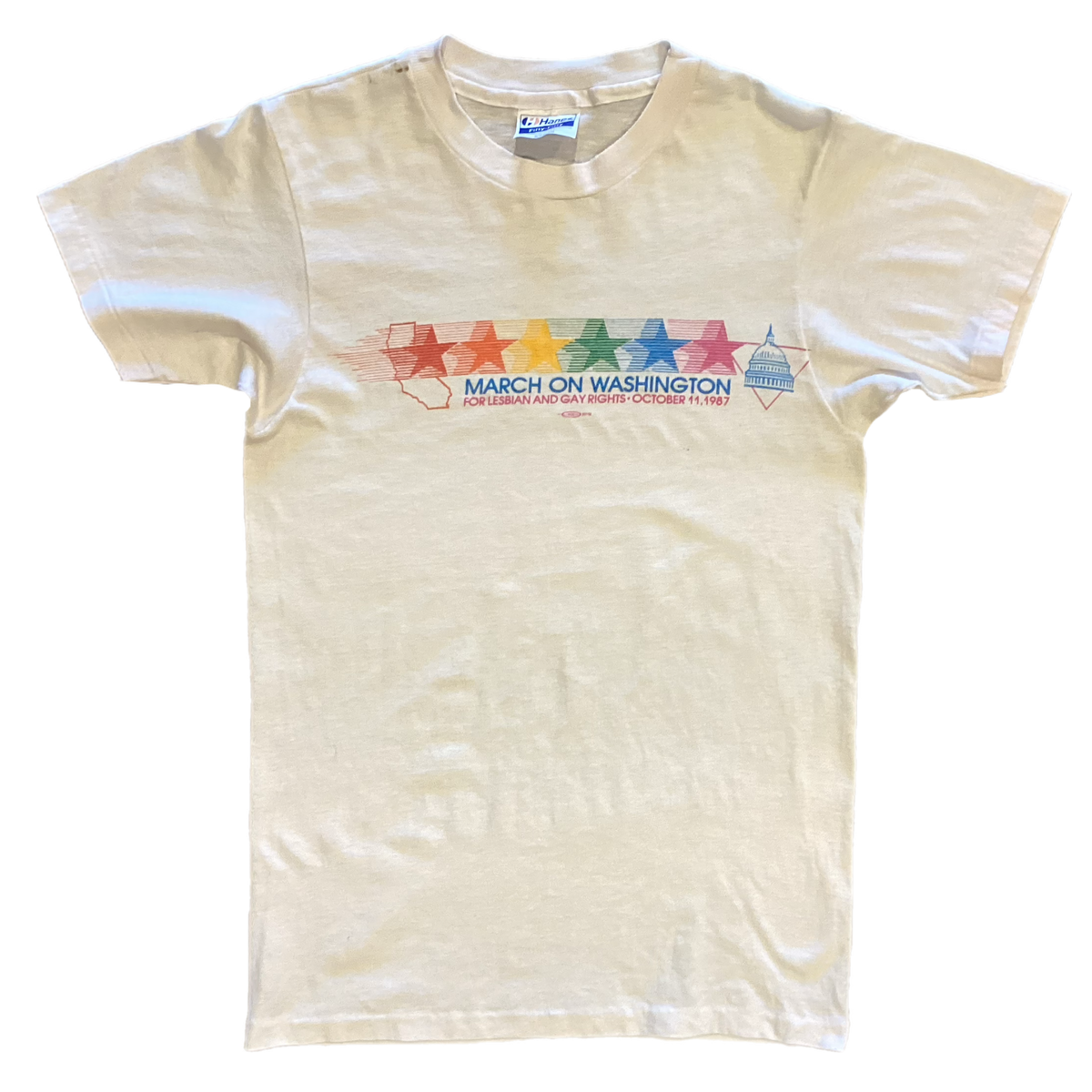 Vintage March On Washington &#39;87 &quot;Lesbian And Gay Rights&quot; T-Shirt