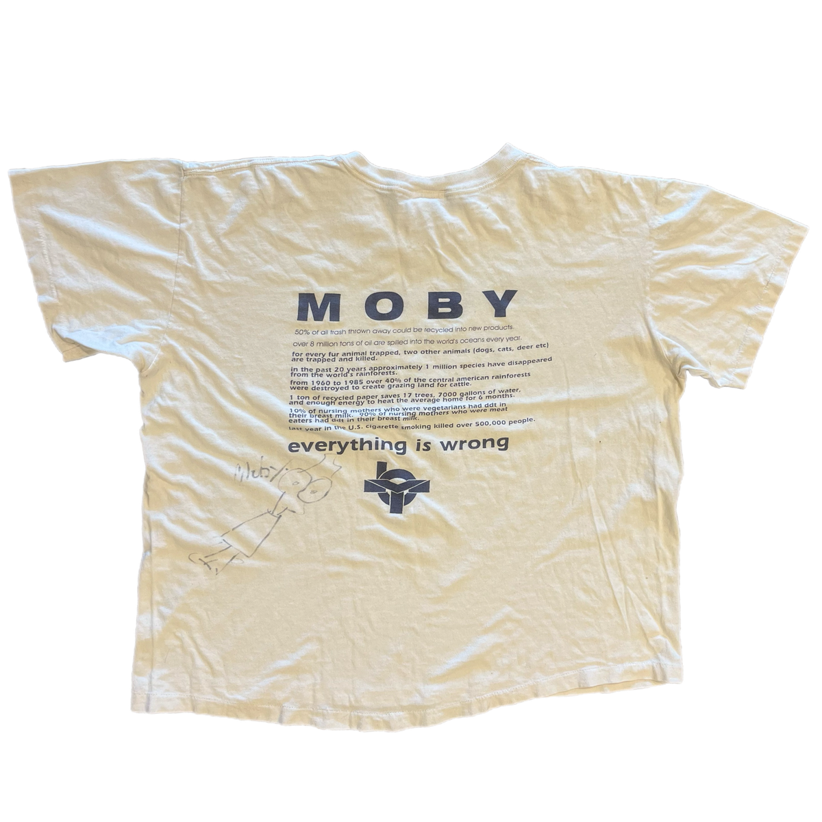 Vintage MOBY &quot;Everything Is Wrong&quot; Autographed T-Shirt