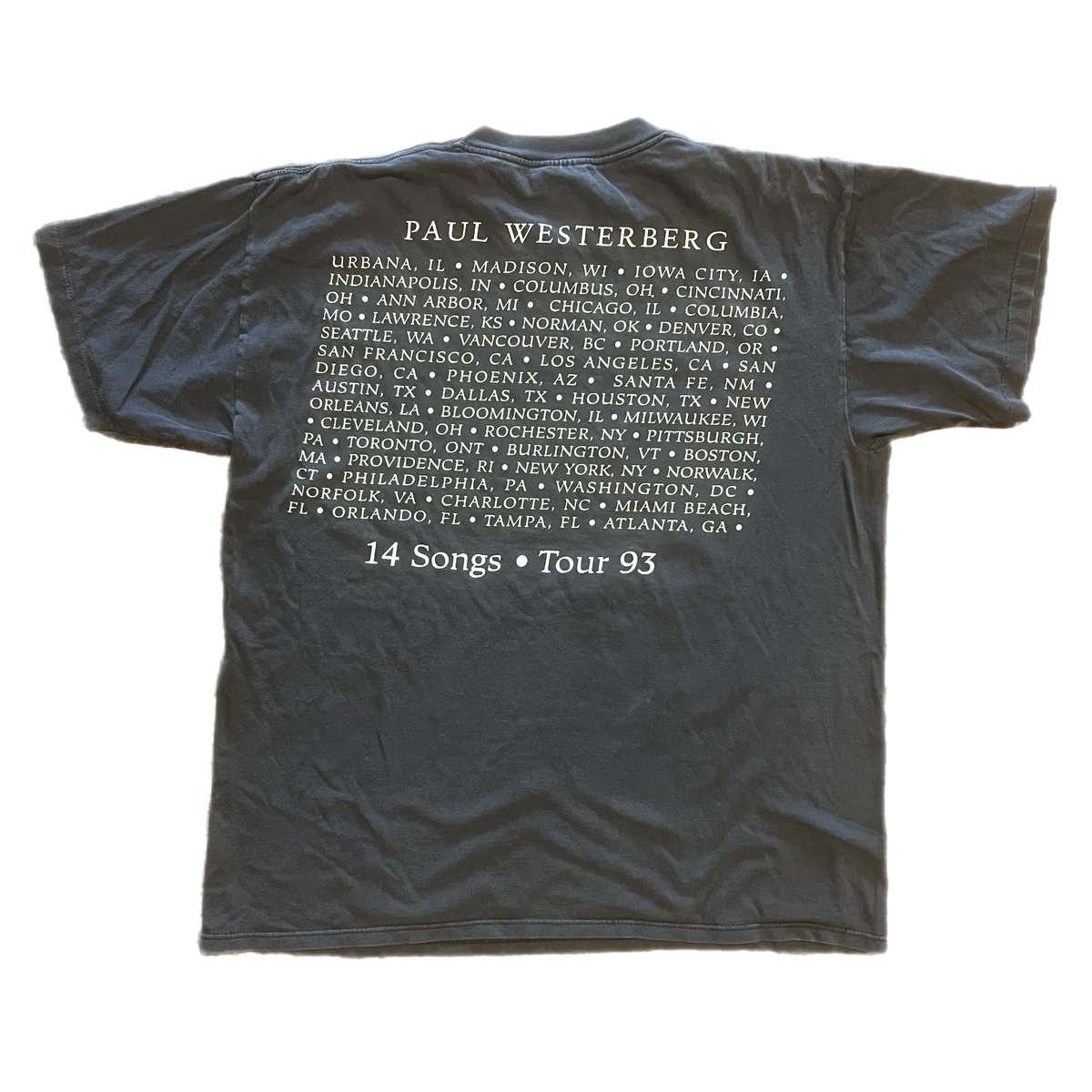 Vintage Paul Westerberg "14 Songs" '93 Tour T-Shirt