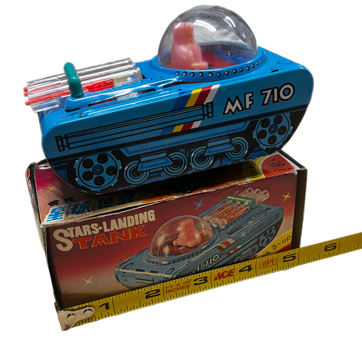 Vintage Stars-Landing Tank MF-710 Tin Toy W/ Box