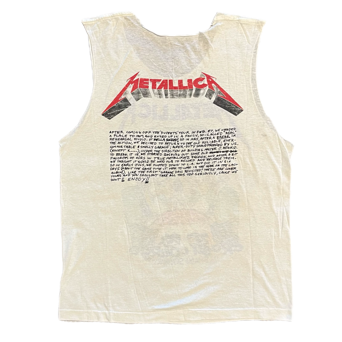 Vintage Metallica "Crash Course In Brain Surgery" Cut Shirt