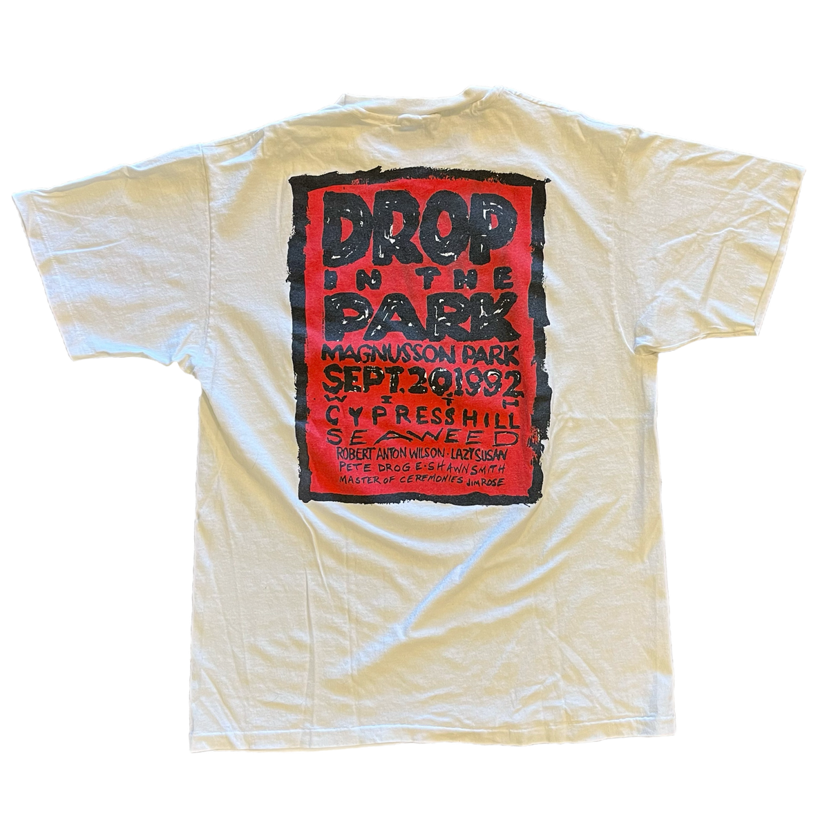 Vintage Pearl Jam "Drop In The Park" Seaweed Cypress Hill '92 T-Shirt - jointcustodydc