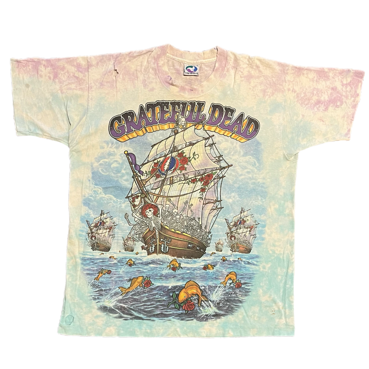 Vintage Grateful Dead "Ship Of Fools" Tie-Dye T-Shirt