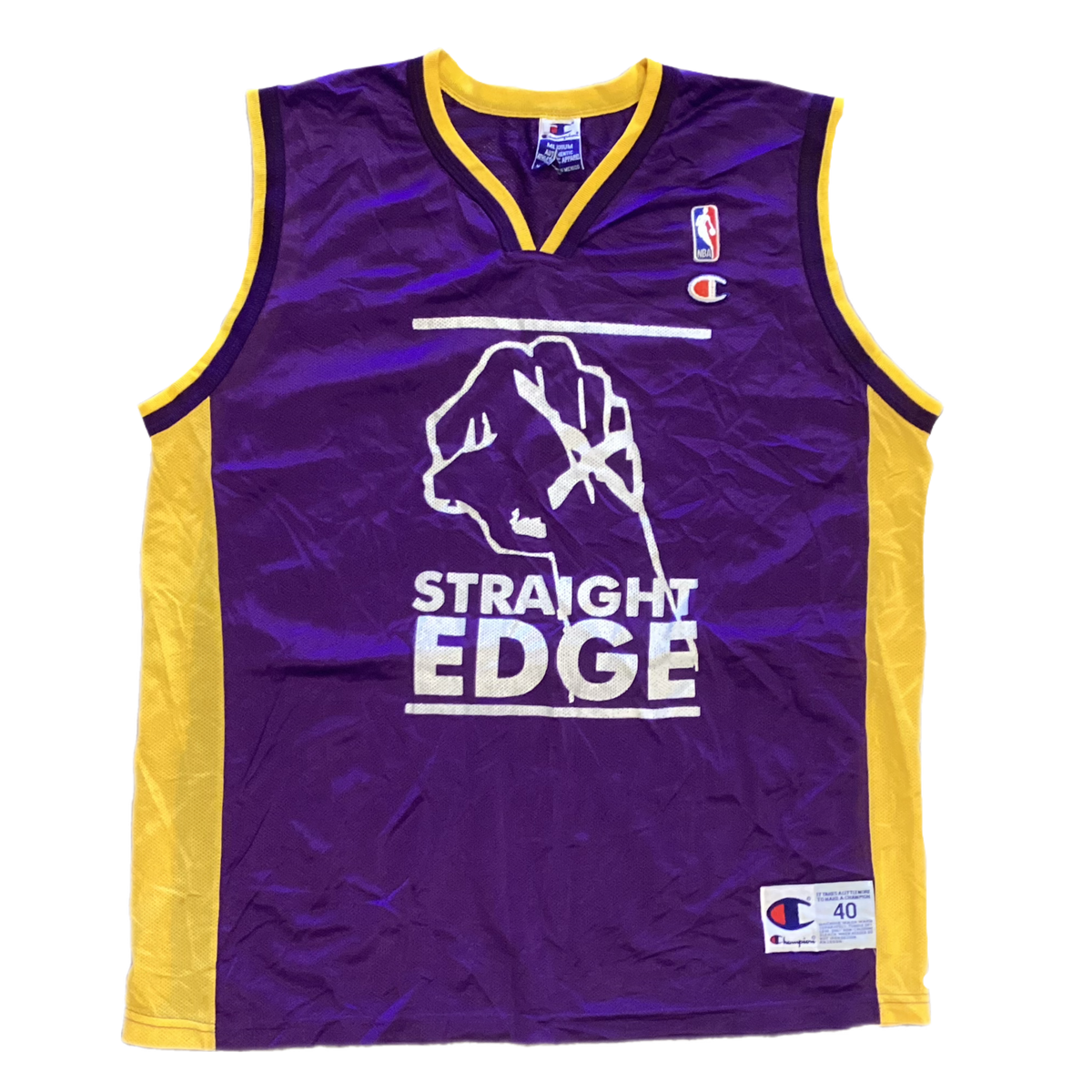 Vintage Champion "STRAIGHT EDGE" Basketball Jersey