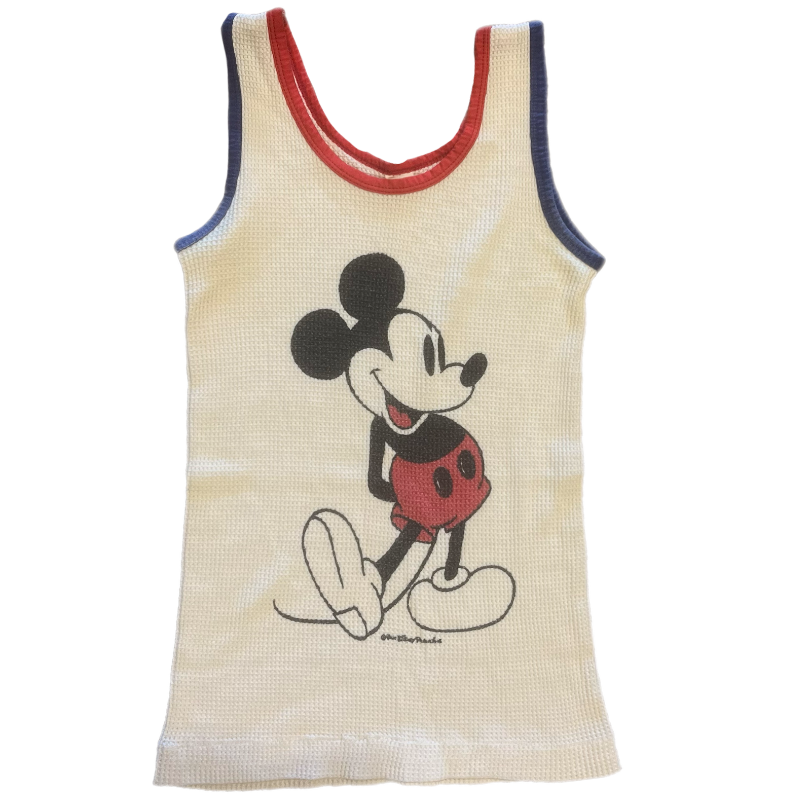 Vintage Mickey Mouse "Walt Disney Productions" Waffle Knit Tank Top - jointcustodydc