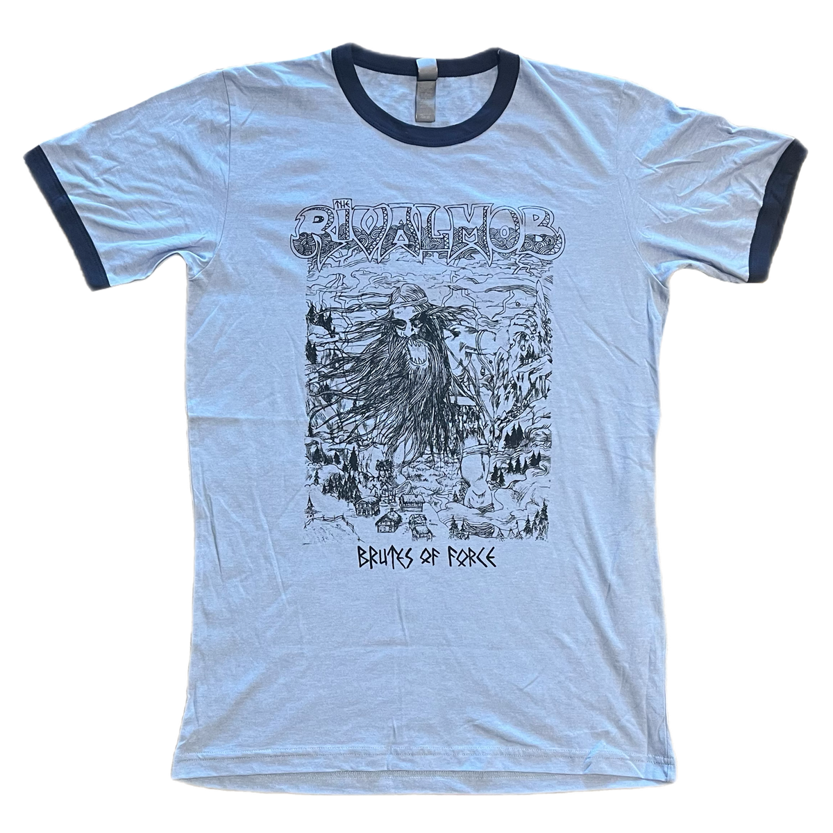 The Rival Mob "Brutes Of Force" Baby Blue Ringer Shirt
