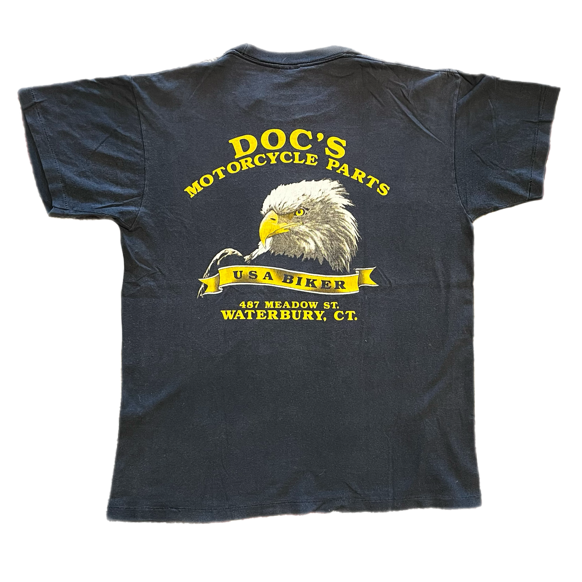 Vintage Harley Davidson "King Of The Concrete Jungle" Doc's Motorcycle Parts Waterbury, CT T-Shirt
