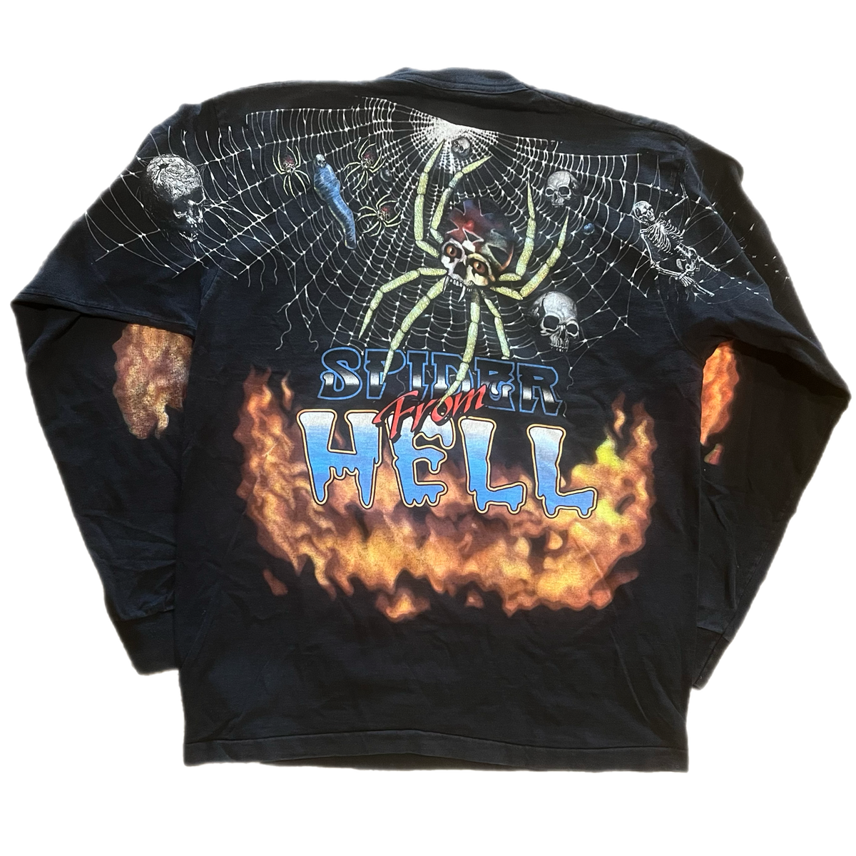 Vintage Spider From Hell 4-Sided Long Sleeve Shirt