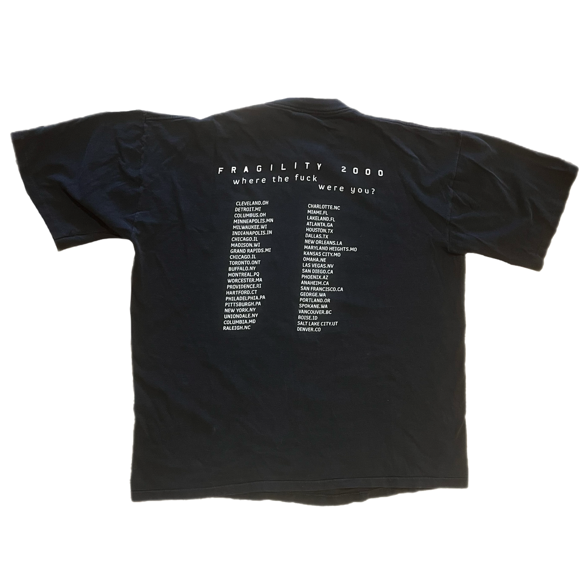 Vintage Nine Inch Nails "The Fragile" Fragility 2000 Tour T-Shirt