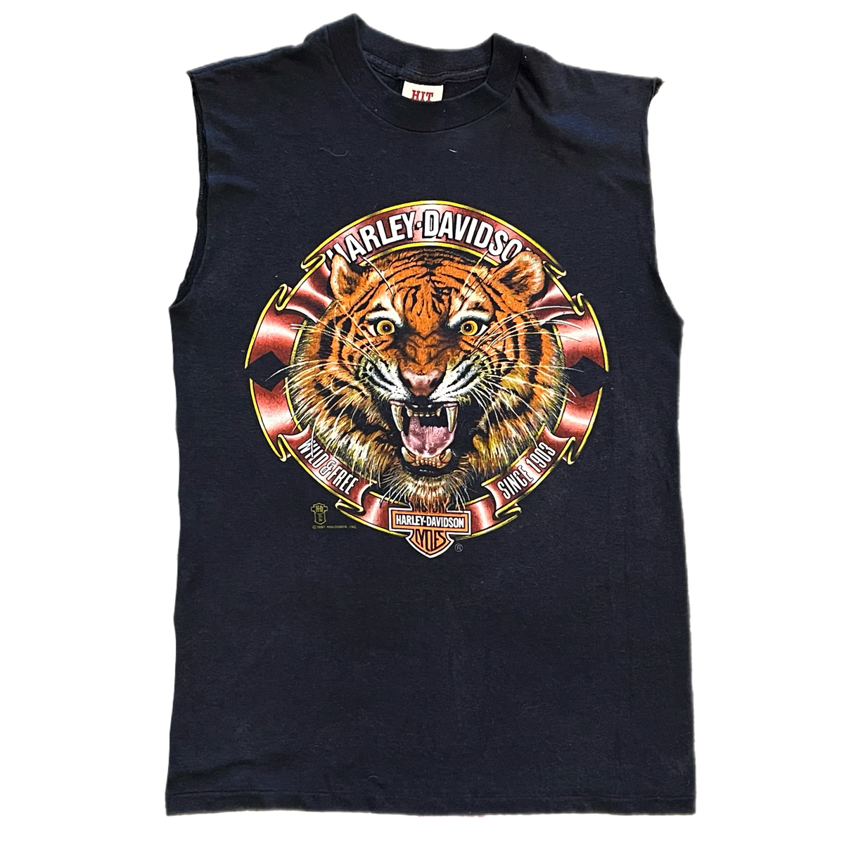 Vintage Harley-Davidson "Wild & Free" Downman Road New Orleans, LA Cut Shirt