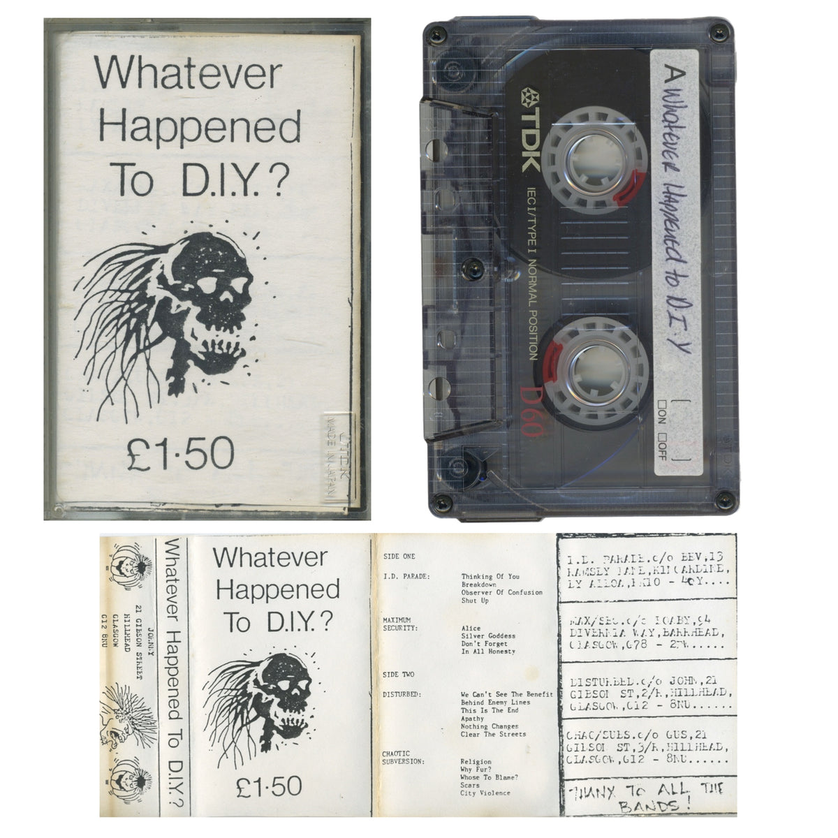 Whatever Happened To D.I.Y.? "Hardcore Pumpkin Tapes" Glasgow Hardcore Compilation Cassette Tape