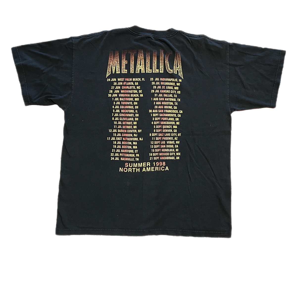 Vintage Metallica "LOAD" Summer '98 North America Tour T-Shirt
