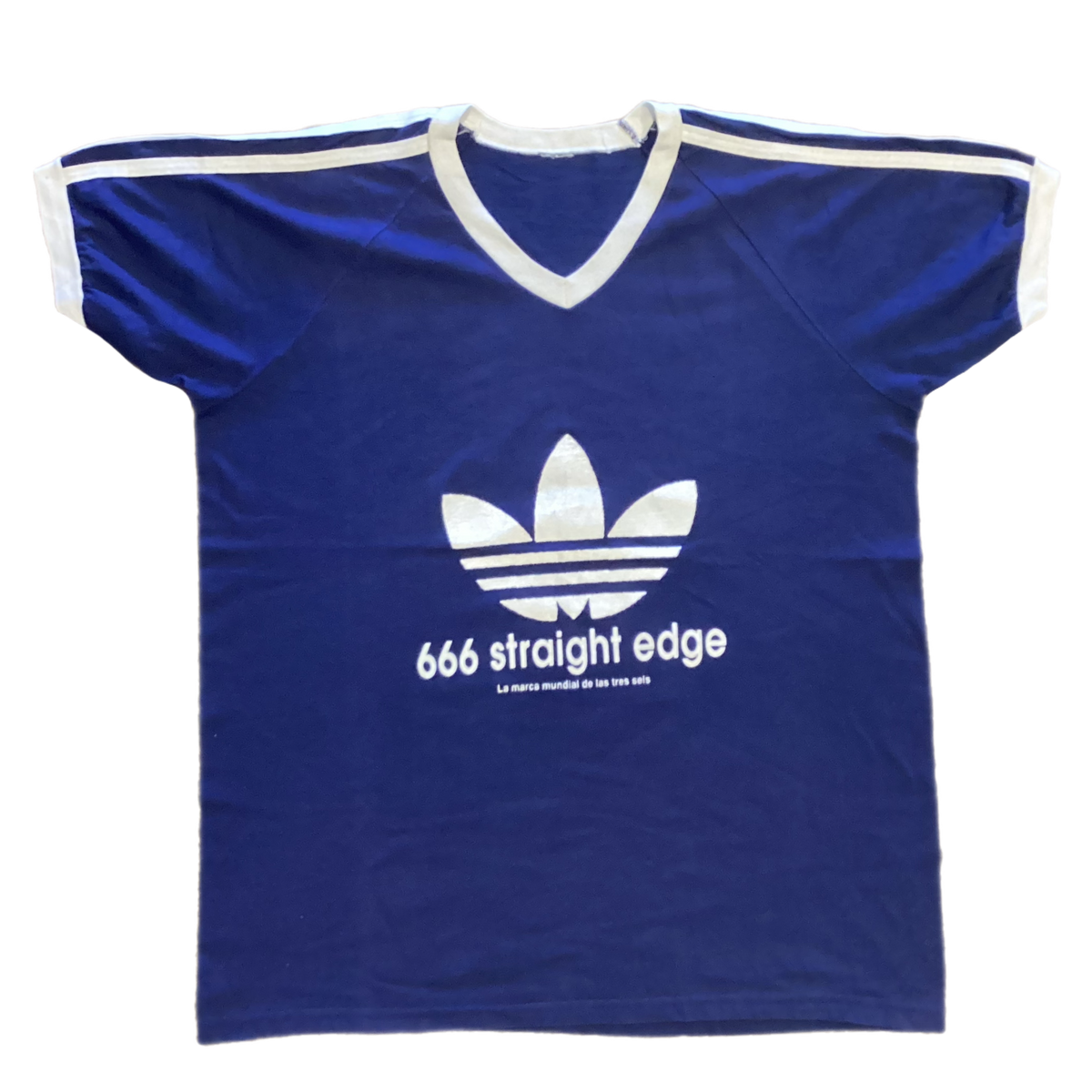 Vintage ADIDAS "All Day I Dream About Straight Edge" 666 Ringer Shirt