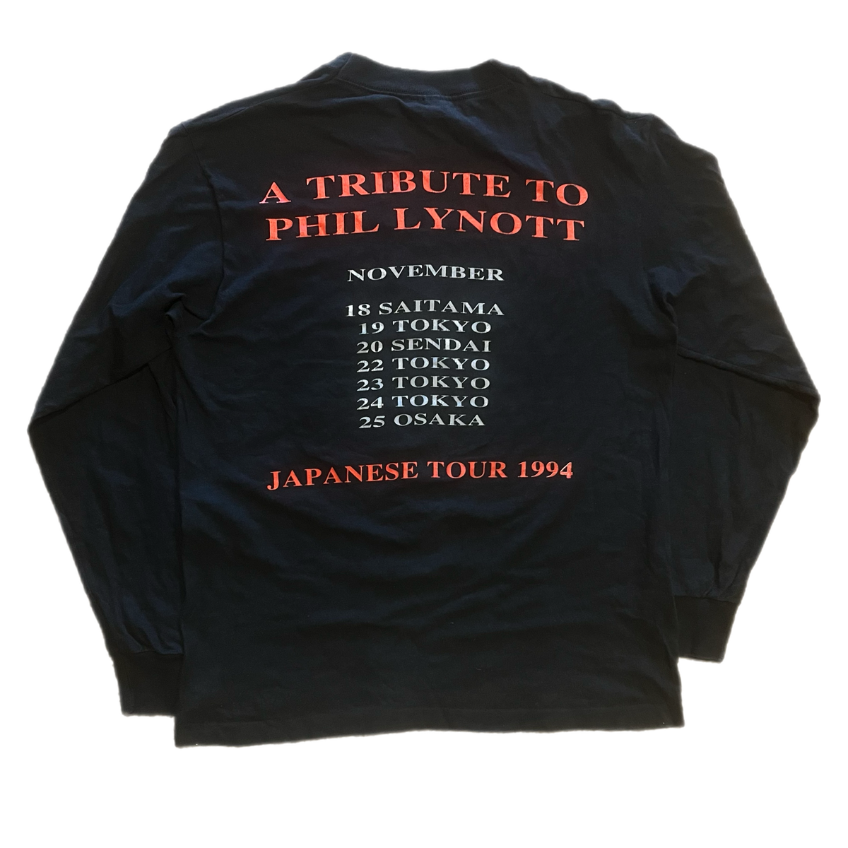 Vintage Thin Lizzy "Tribute To Phil Lynott" Japanese Tour Long Sleeve