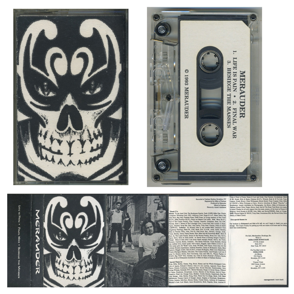 Vintage Merauder "Merauder" NYHC '93 Demo Tape