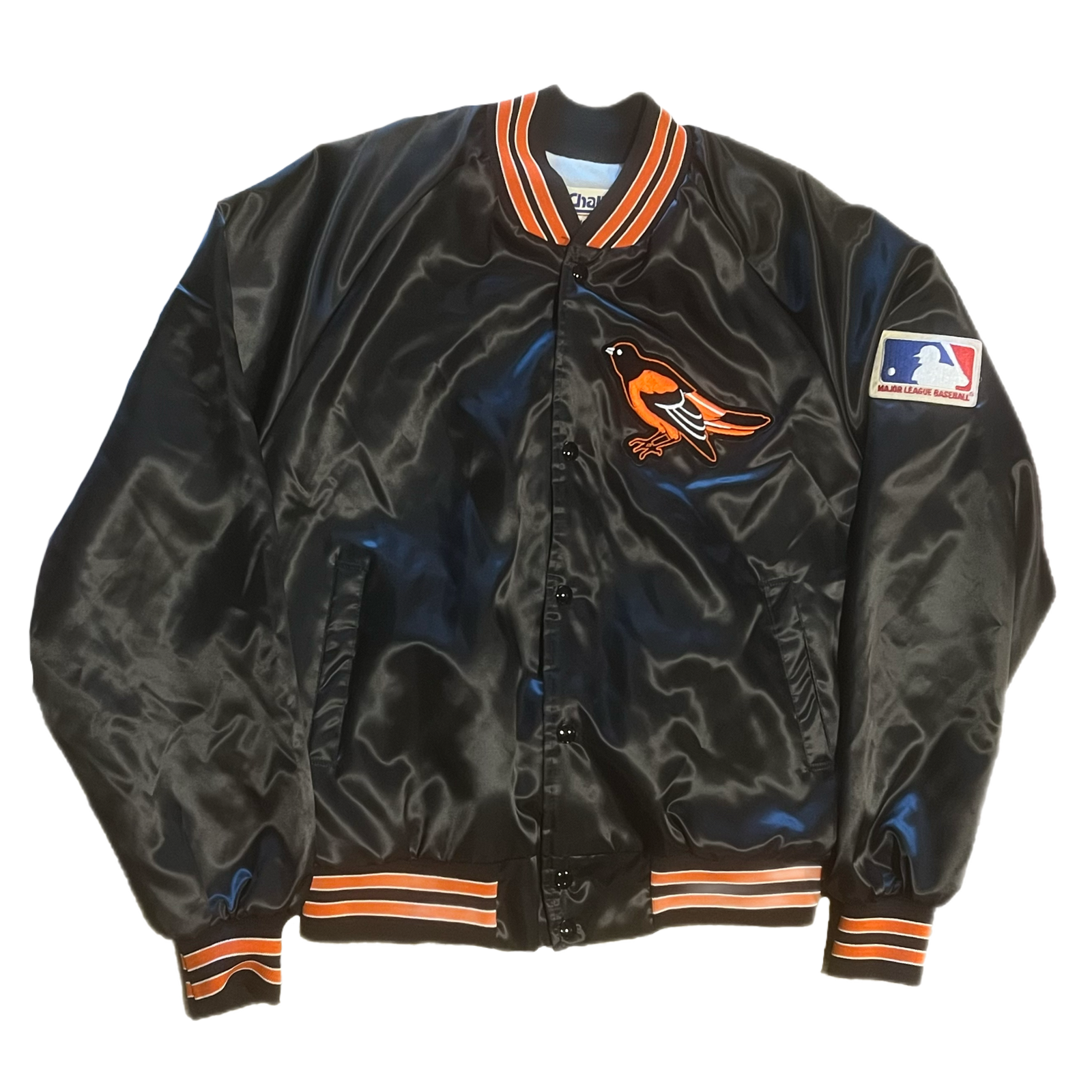 Vintage Baltimore Orioles "Chalkline" Spellout MLB Satin Jacket - jointcustodydc