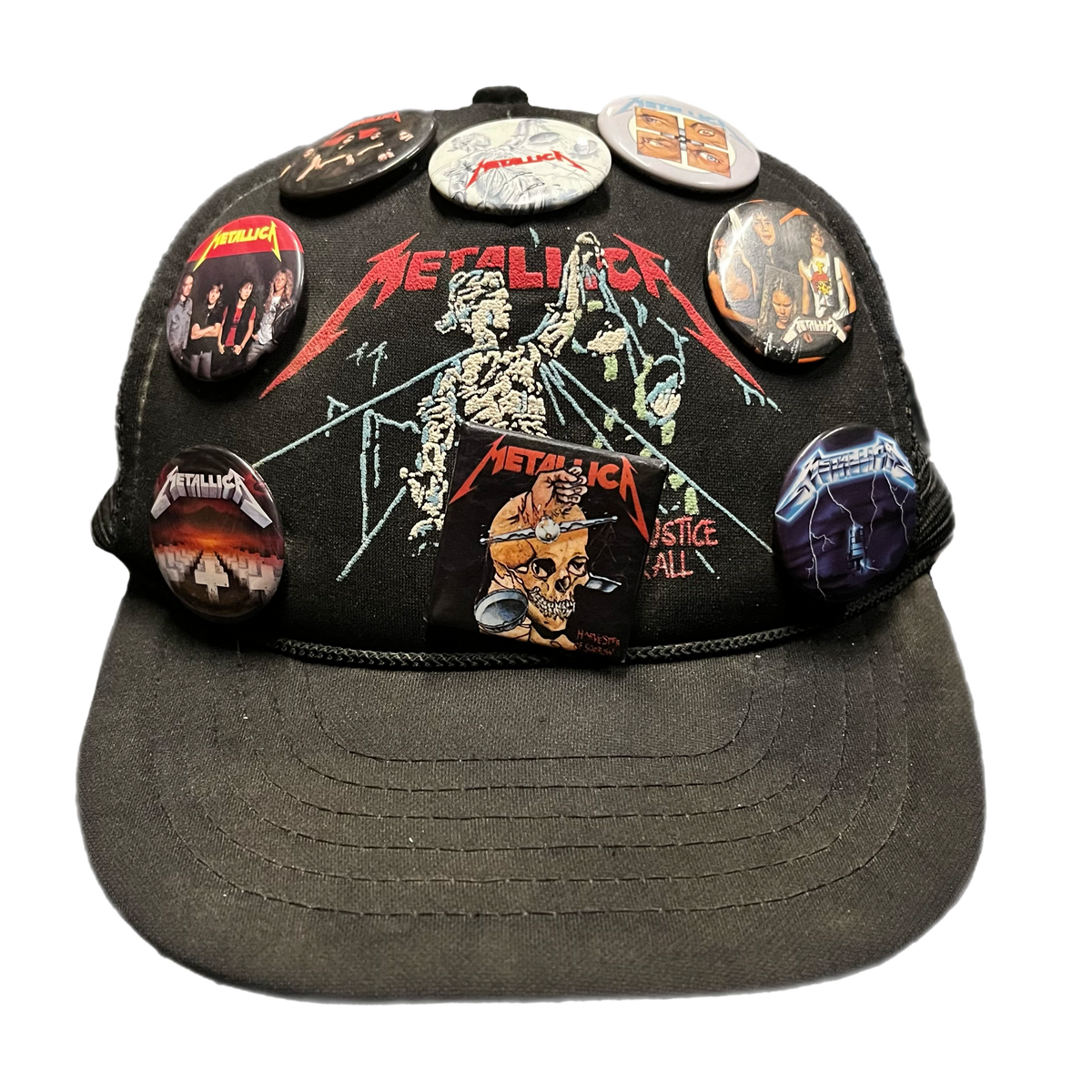 Vintage Metallica "And Justice For All" Trucker Hat + Pins