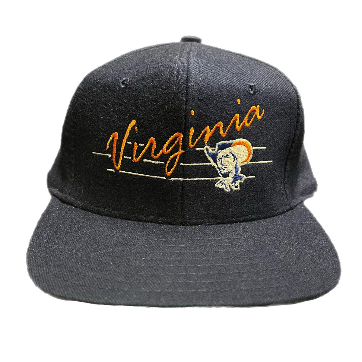 Vintage University Of Virginia "Cavaliers" Navy Wool DEADSTOCK Snapback Hat