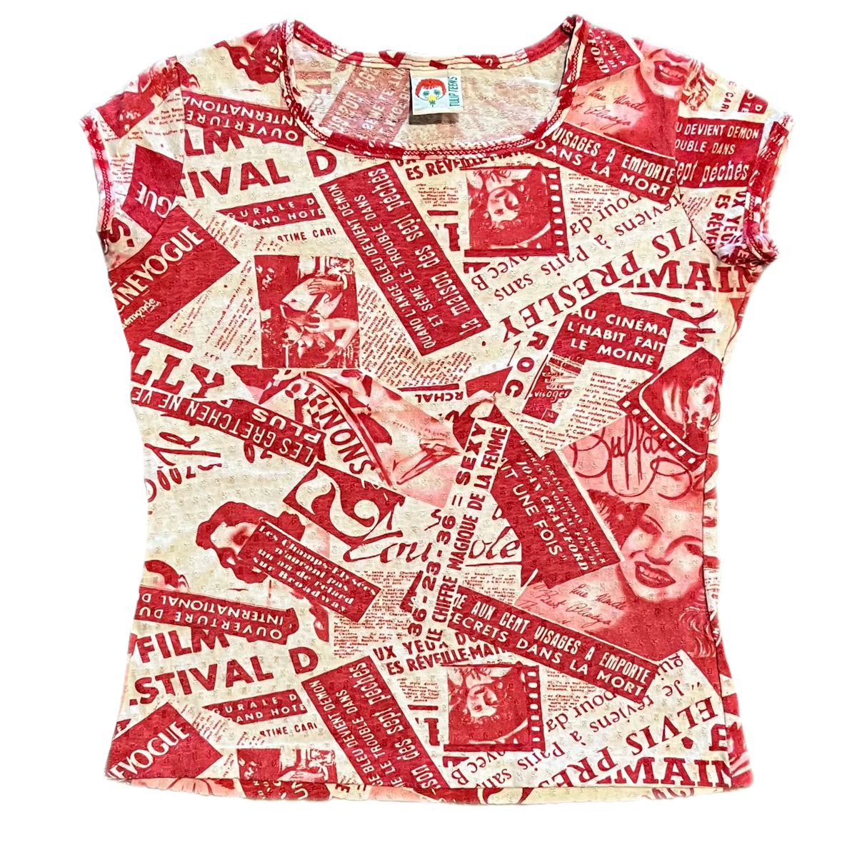 Vintage Tulip Teens "All Over Print" Polyester Knit Shirt