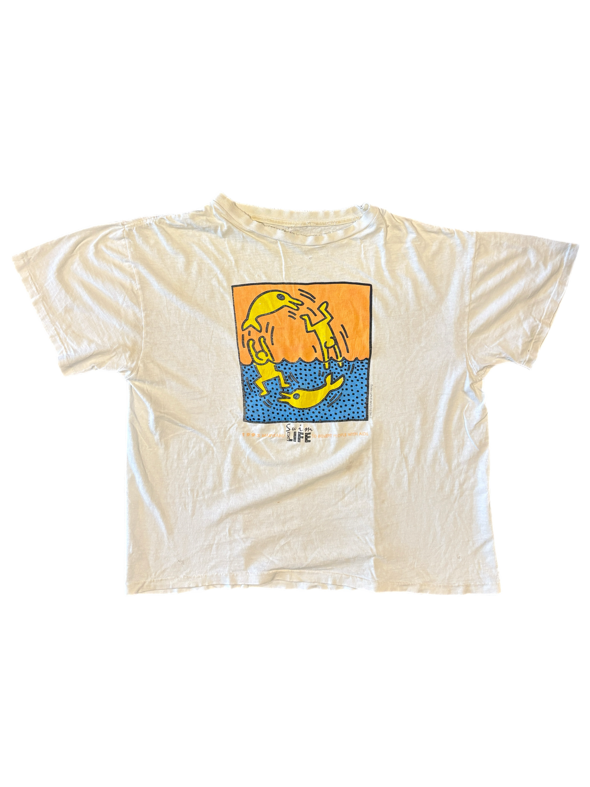 Vintage Keith Haring "Maryland Swim for Life" AIDS Awareness Shirt