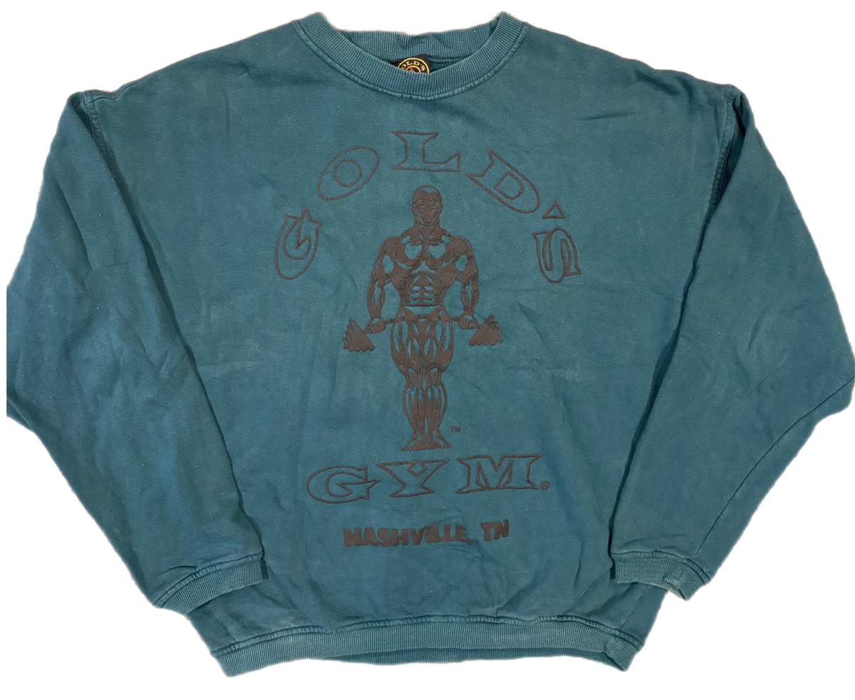 Vintage Gold's Gym "Nashville, TN" Puff Print Crewneck Sweatshirt