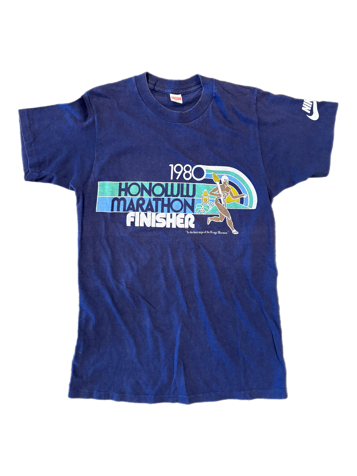Vintage 1980 Honolulu Marathon Finisher "Nike Sleeve" Shirt - jointcustodydc