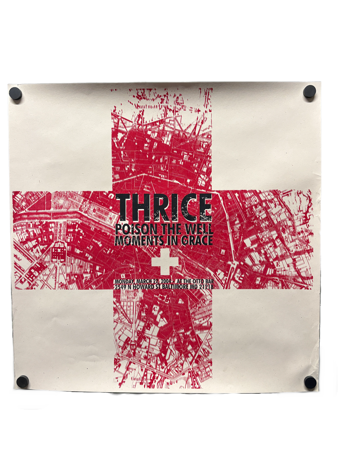 Vintage Thrice/Poison the Well/Moments in Grace "Ottobar 2004" Screenprinted Poster - jointcustodydc