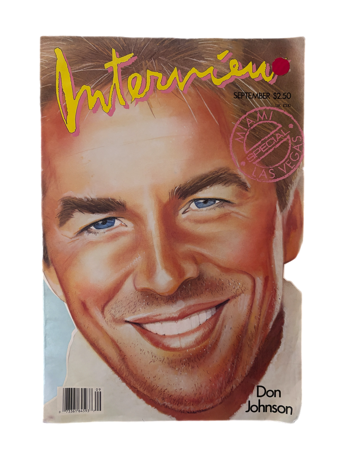 Vintage Interview Magazine "Don Johnson" Cover September 1986 Issue - jointcustodydc