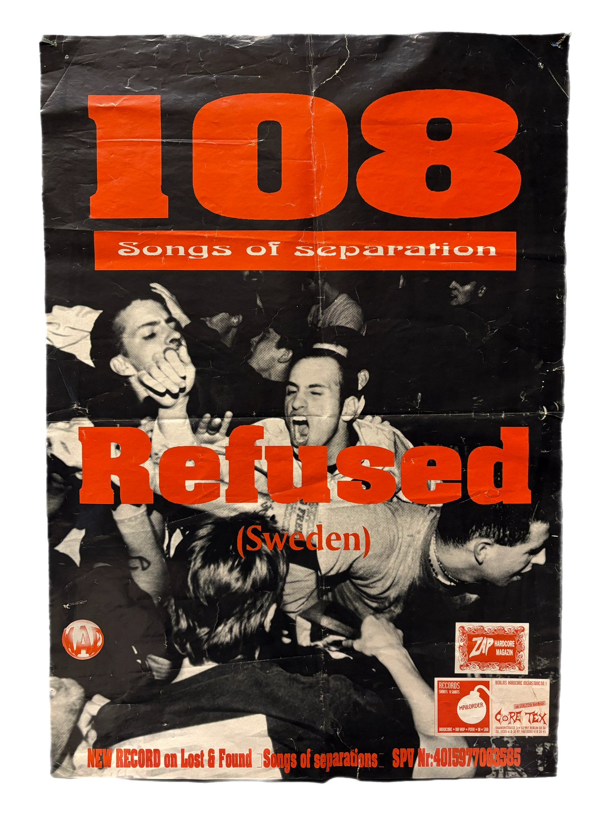 Vintage 108 "Songs of Seperation" Refused Tour Poster