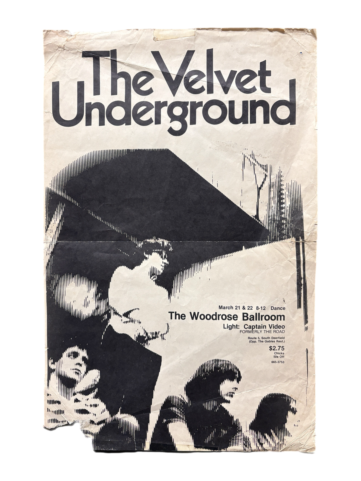 Vintage The Velvet Underground "Live at the Woodrose Ballroom 1969" Poster Reproduction - jointcustodydc