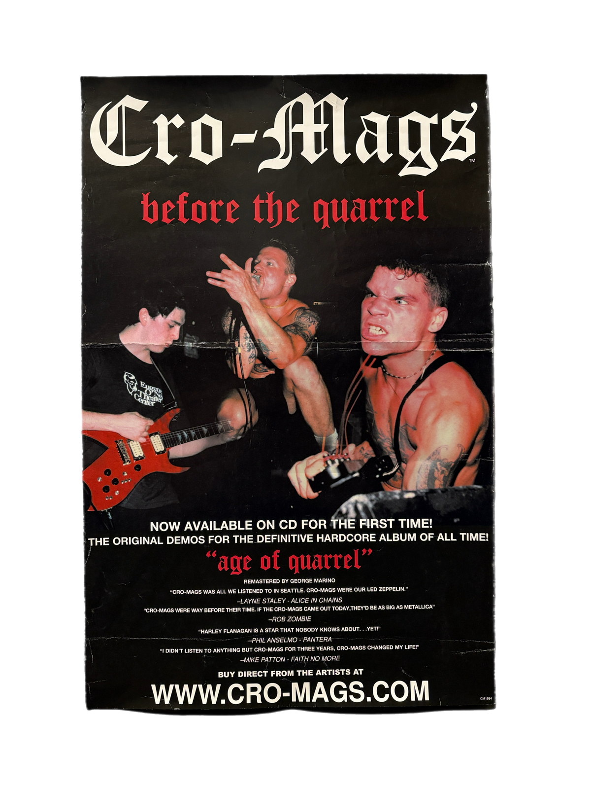 Vintage Cro-Mags "Before the Quarrel" Promo Poster