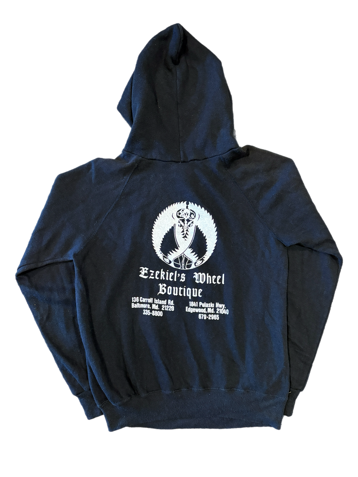 Vintage Harley-Davidson "Ezekiel's Wheel Boutique" 3D Emblem Hoodie - jointcustodydc