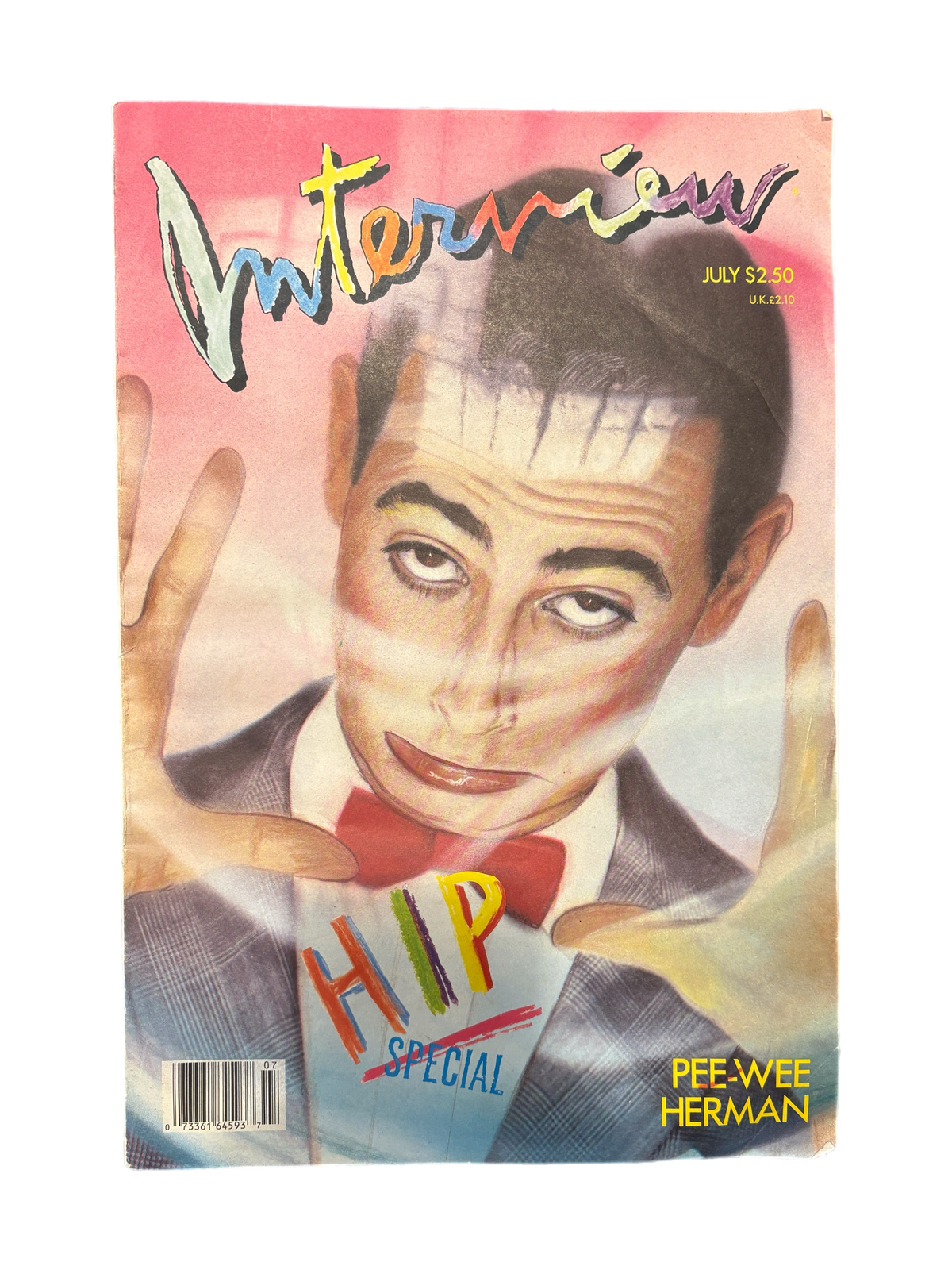 Vintage Interview Magazine "Pee-wee Herman" Cover July 1987 Issue - jointcustodydc