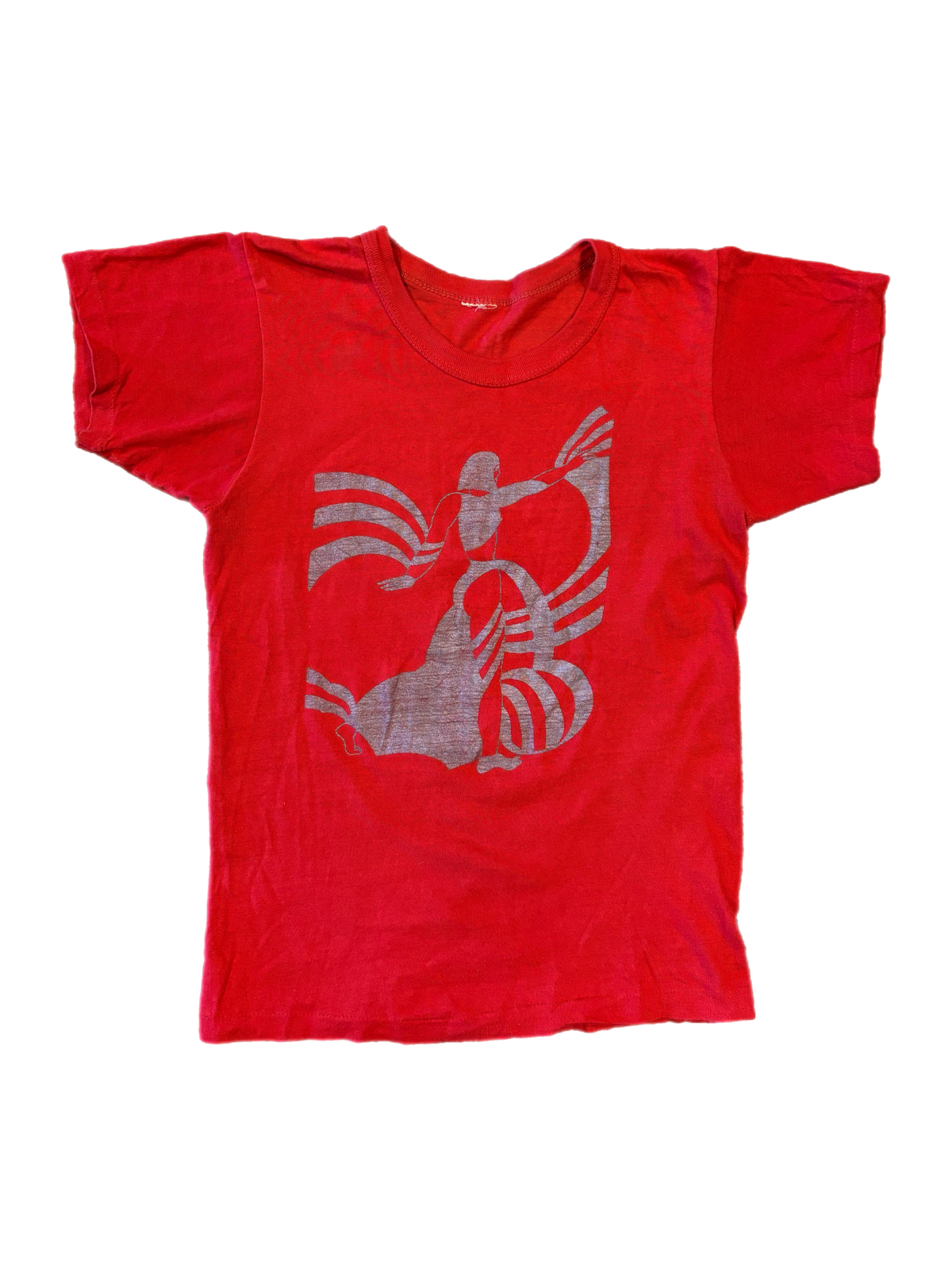 Vintage 70s Deco Silver Print Glam Shirt