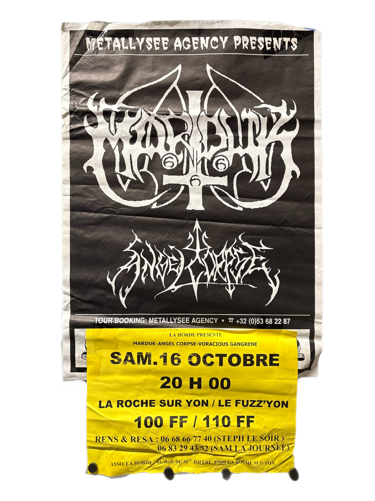 Vintage Marduk/Angelcorpse "Metallysee Agency Presents" Concert Poster