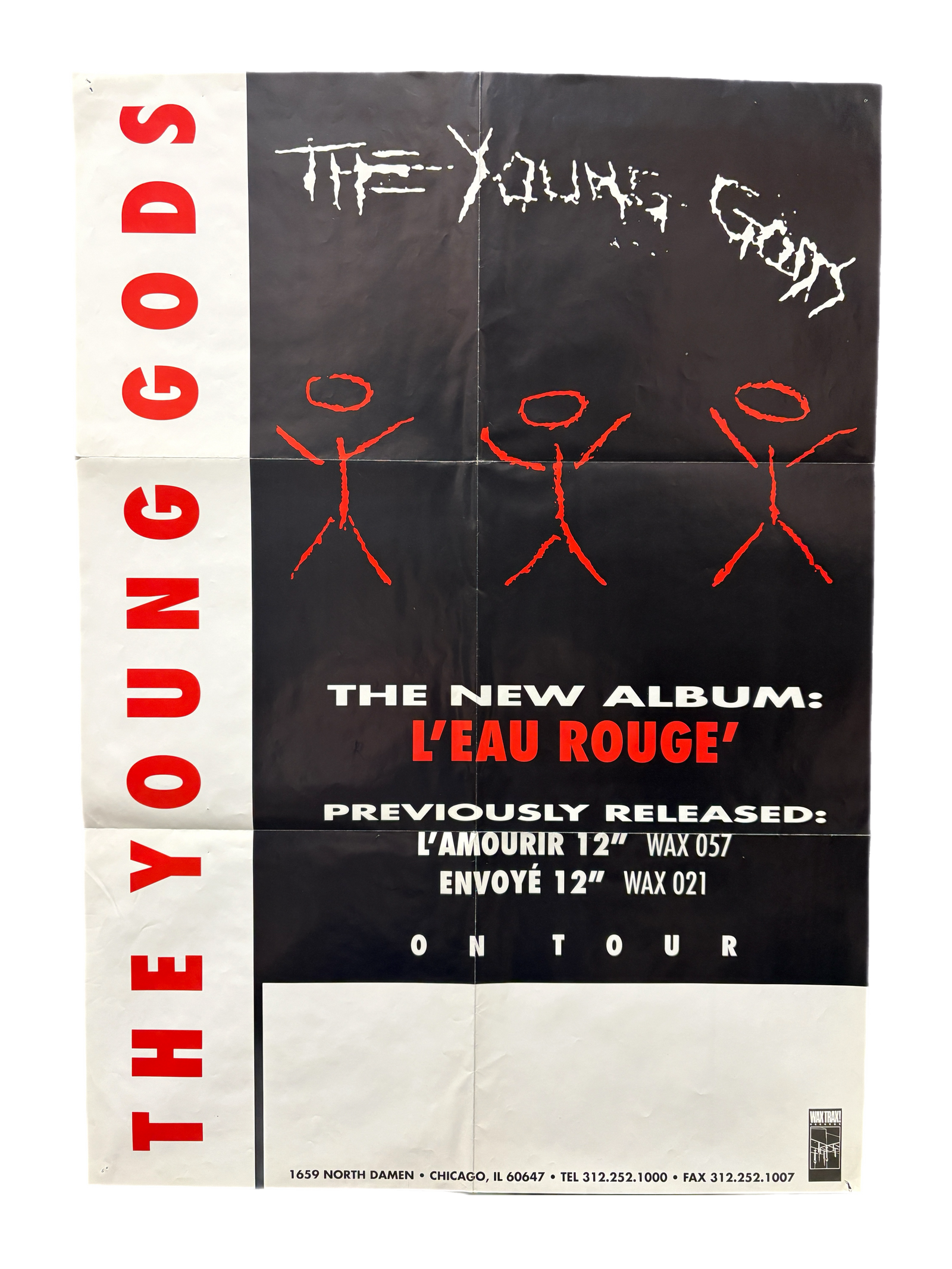 Vintage The Young Gods "L'eau Rouge" Wax Trax Promo Poster - jointcustodydc