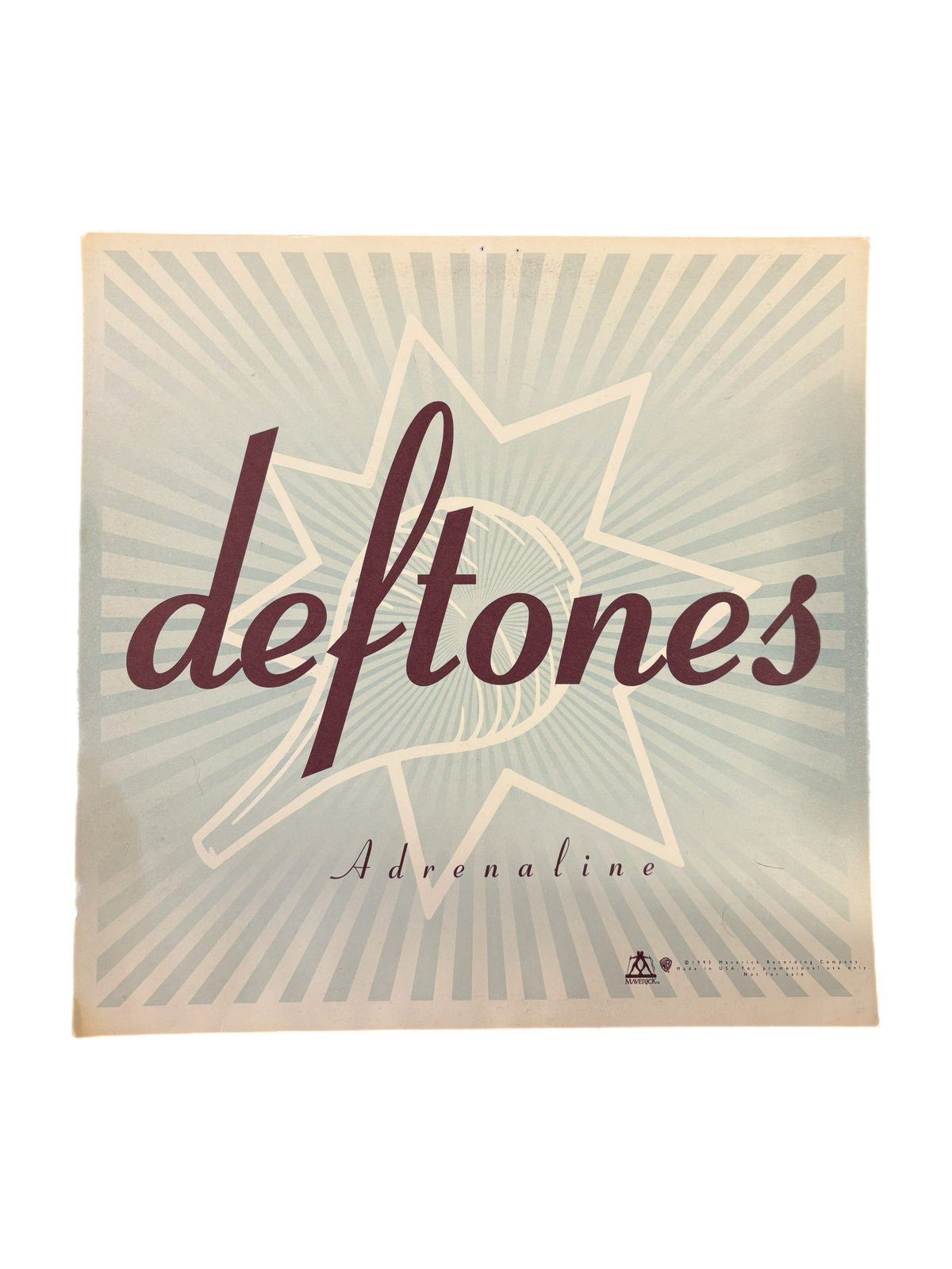 Vintage Deftones "Adrenaline" 12" x 12" Promo Flat