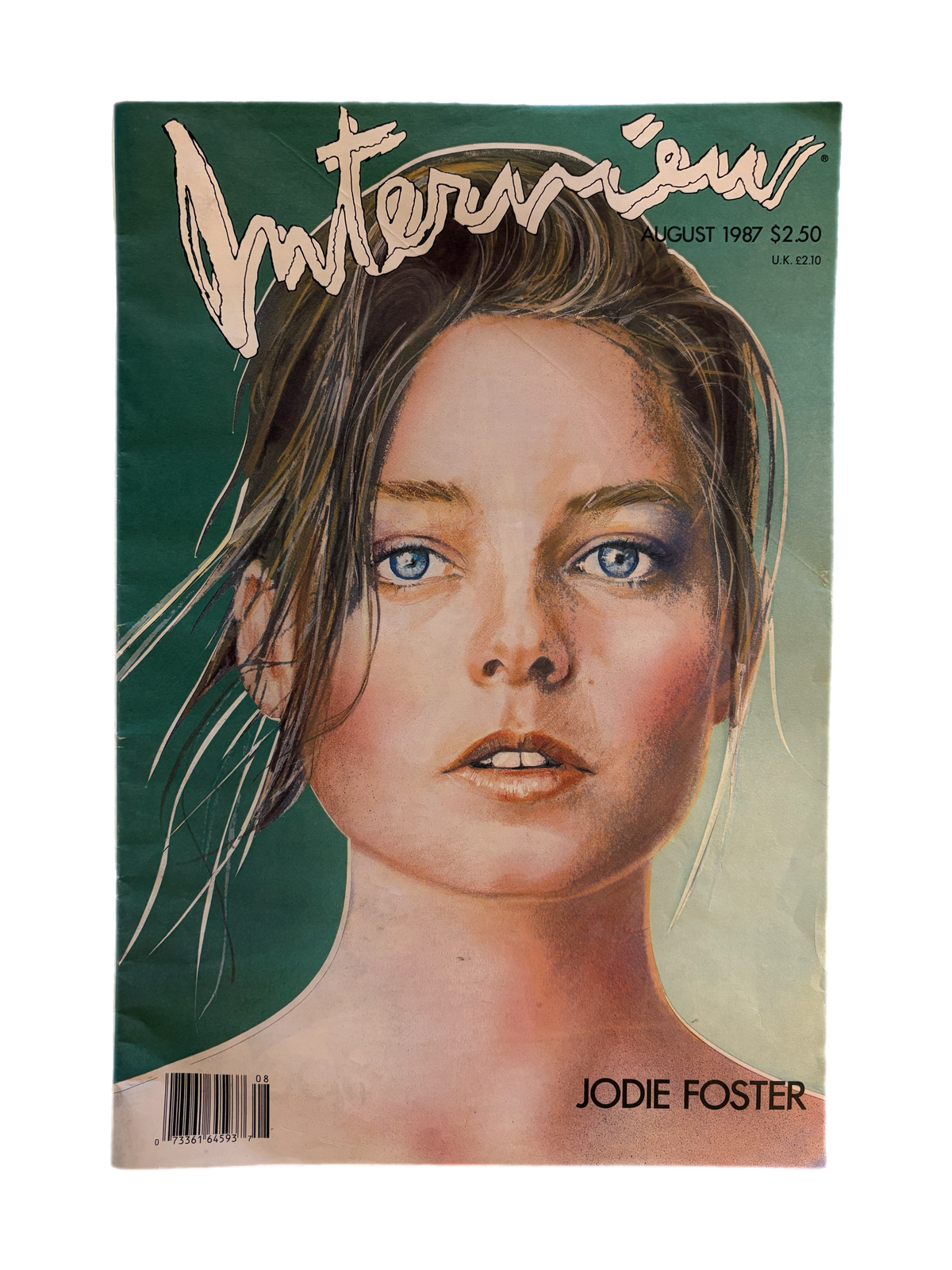 Vintage Interview Magazine "Jodie Foster" Cover August 1987 Issue - jointcustodydc