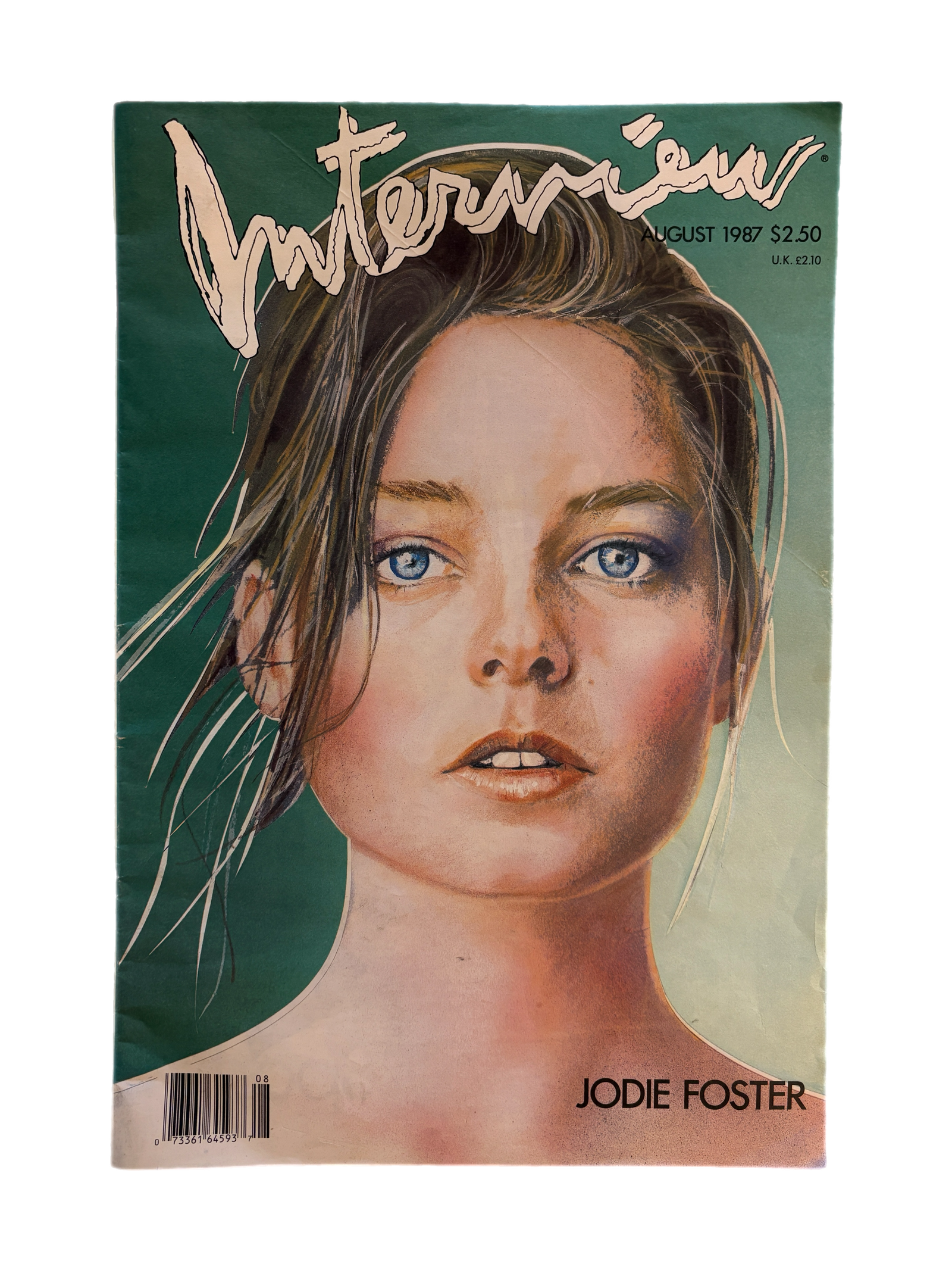 Vintage Interview Magazine "Jodie Foster" Cover August 1987 Issue - jointcustodydc
