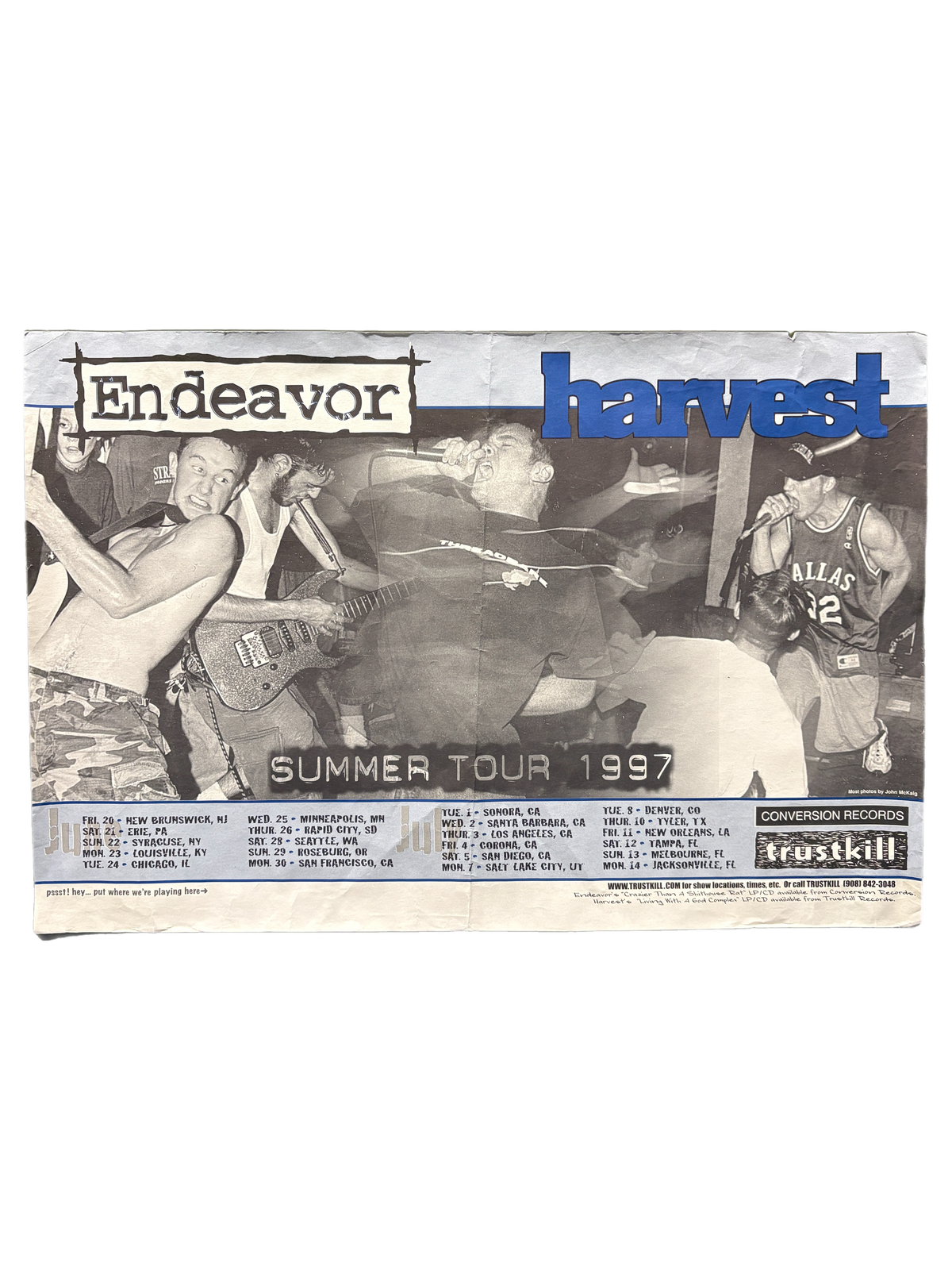 Vintage Endeavor/Harvest "Summer Tour 1997" Tour Poster - jointcustodydc