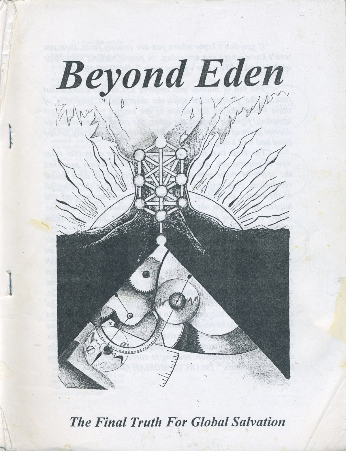 Vintage Beyond Eden "The Final Truth For Global Salvation" Hardline Fanzine