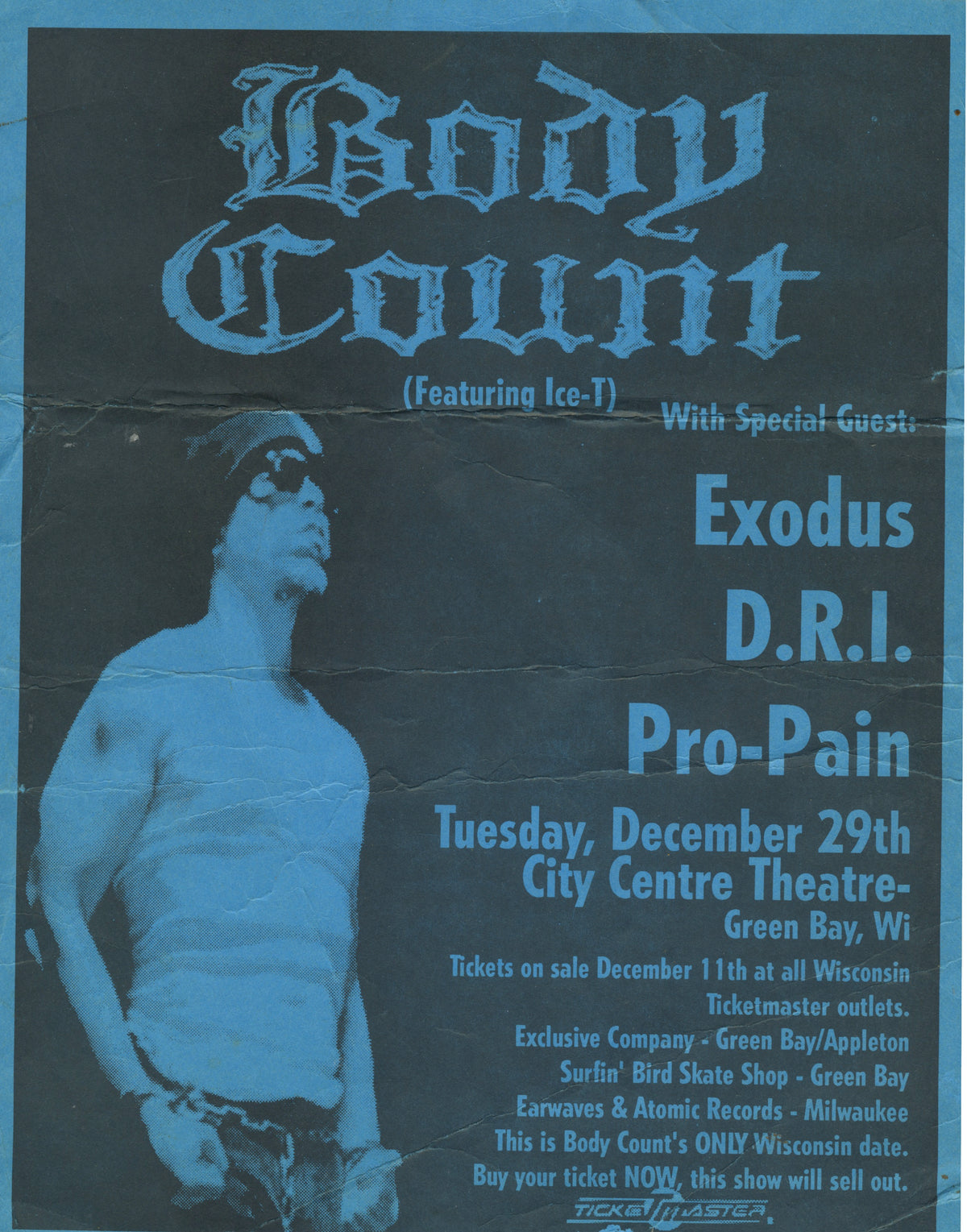 Vintage Body Count &quot;Exodus&quot; Wisconsin Card Stock Show Flyer