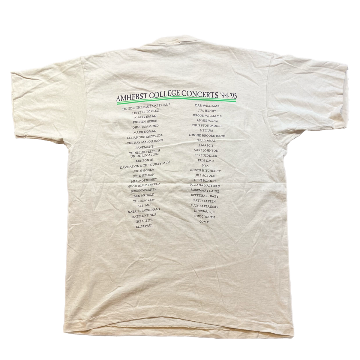 Vintage Dinosaur Jr &amp; Sonic Youth &quot;Amherst College&quot; T-Shirt