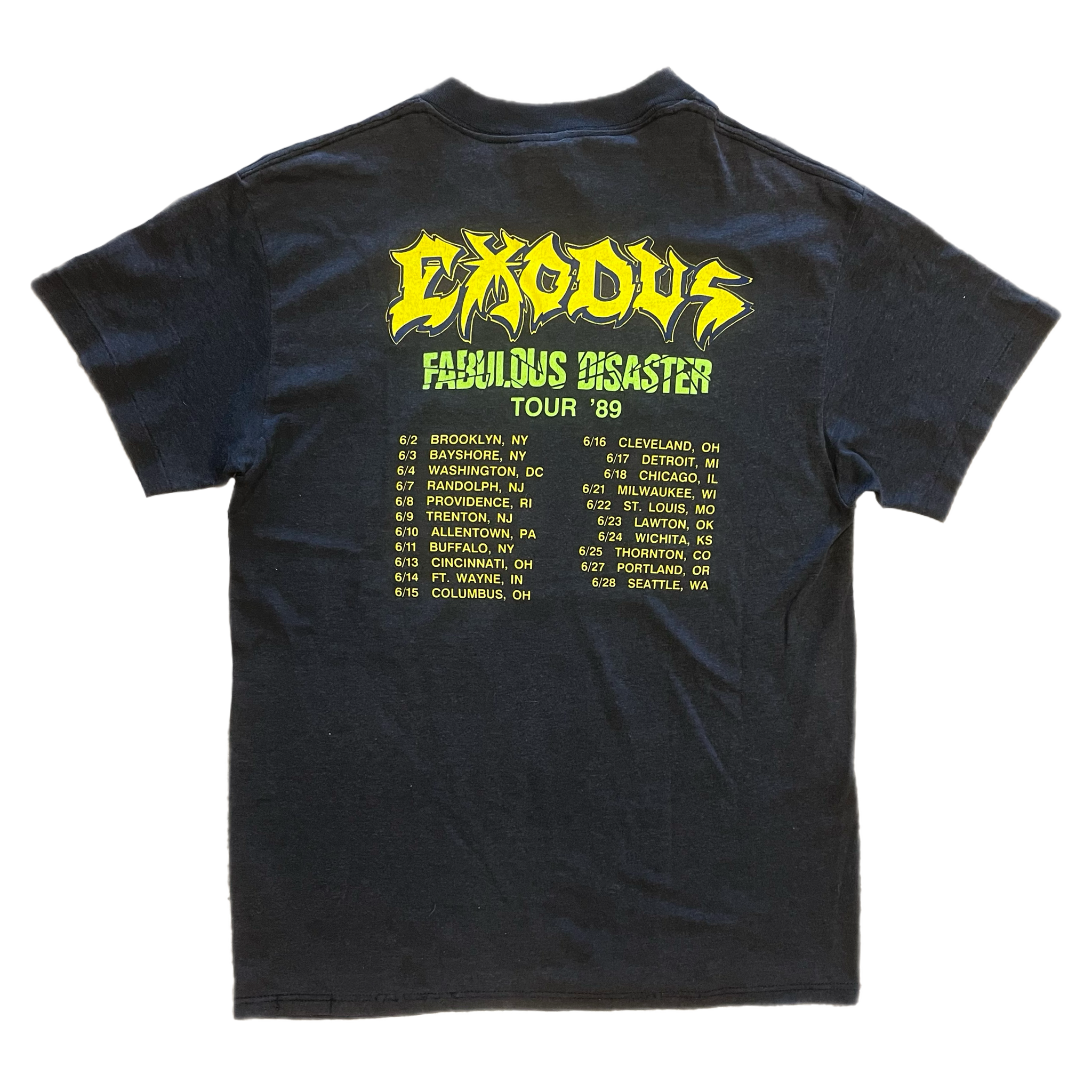 T-shirt Double Face EXODUS Tour 1986 - Groupe Métal, Coton T-shirt Double Face EXODUS Tour 1986 - Groupe Métal, Coton